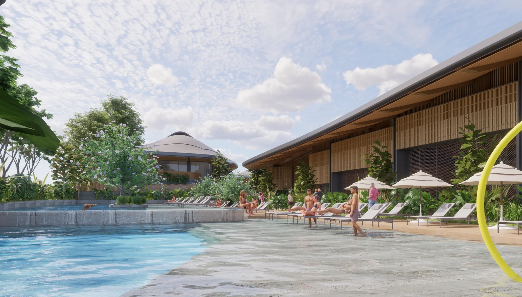 Poolside Paradise and clubhouse architecture at Southlinks Estate — artist’s perspective