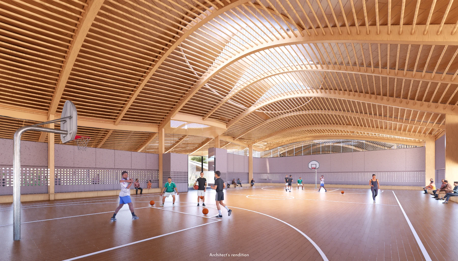 The Hoops basketball court — artist’s perspective